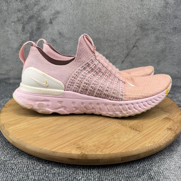 Nike React Phantom Run Flyknit 2 Shoes Womens Size 11 Pink Slip On Running - Picture 1 of 11